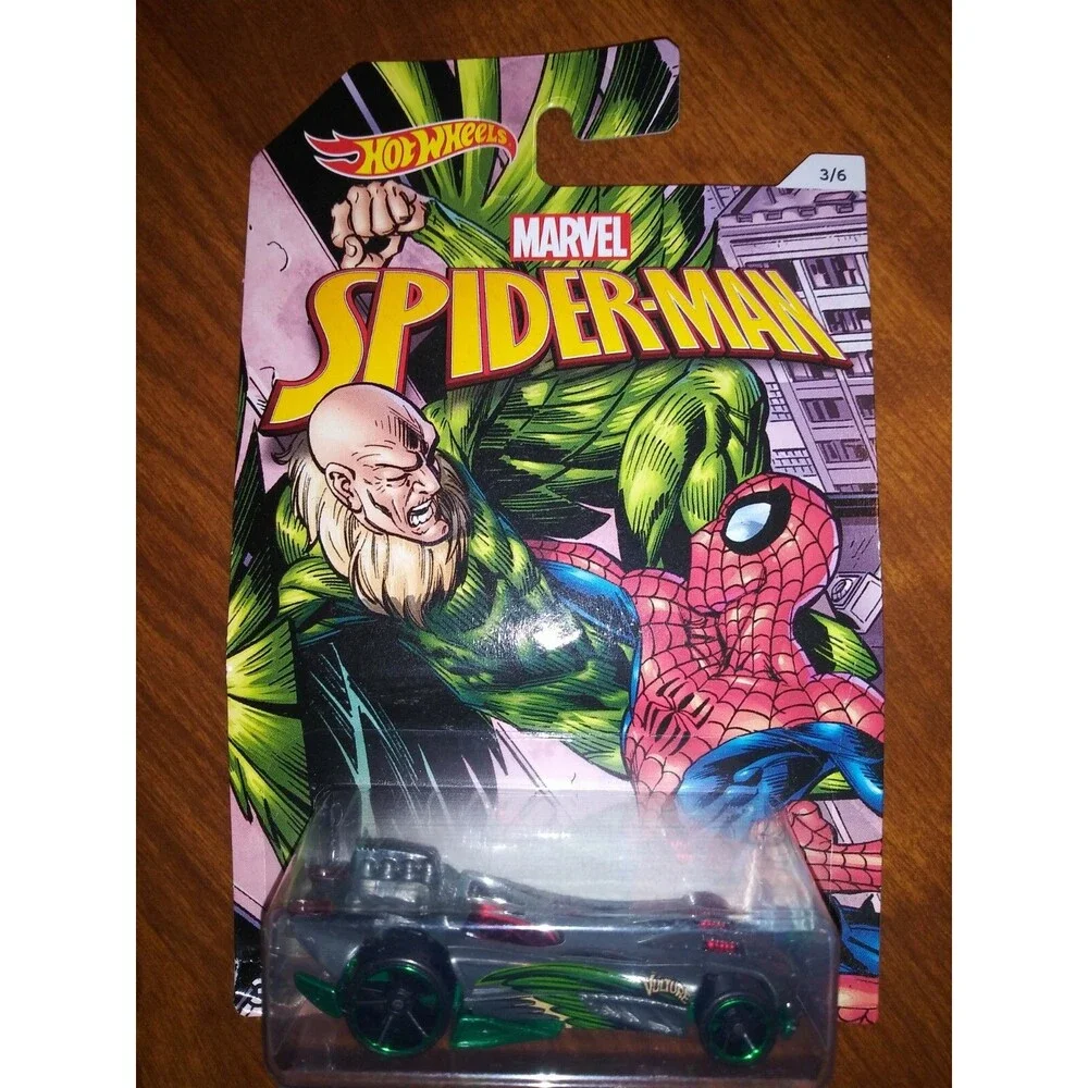 2016 Hot Wheels Marvel Spider-Man/Vulture 3/6 POWER BOMB Gray w/Black OH5 Spoke